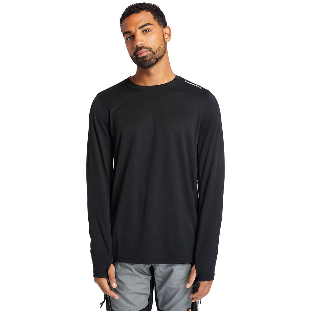 Timberland Μπλουζάκια Ανδρικα Μαυρα - Pro® Wicking Good Long Sleeve - Greece 8461792-JO